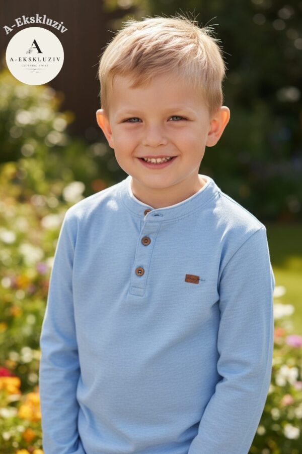 Плава машка блуза