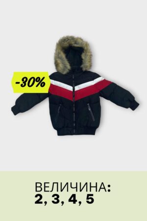 Црна Машка Јакна со крзно