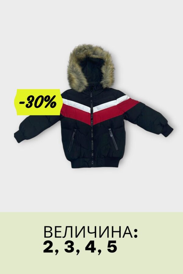 Црна Машка Јакна со крзно